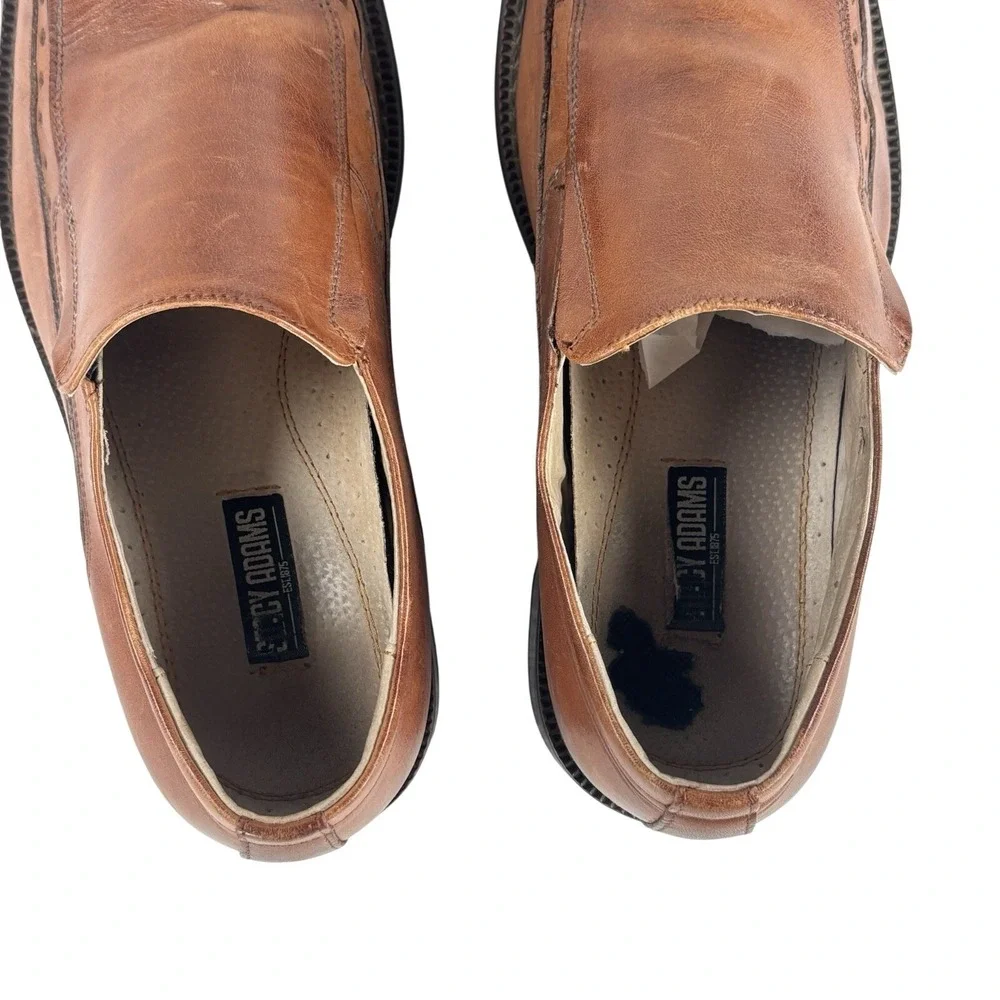Stacy Adams Brown Loafers Cognac 24363-221 Slip On Dress Shoes‎ Square Sz 10